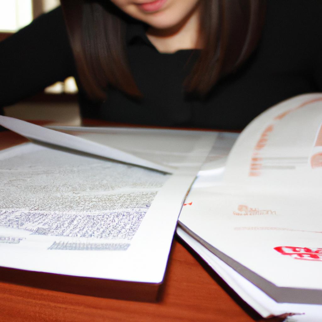 Person holding financial documents, studying